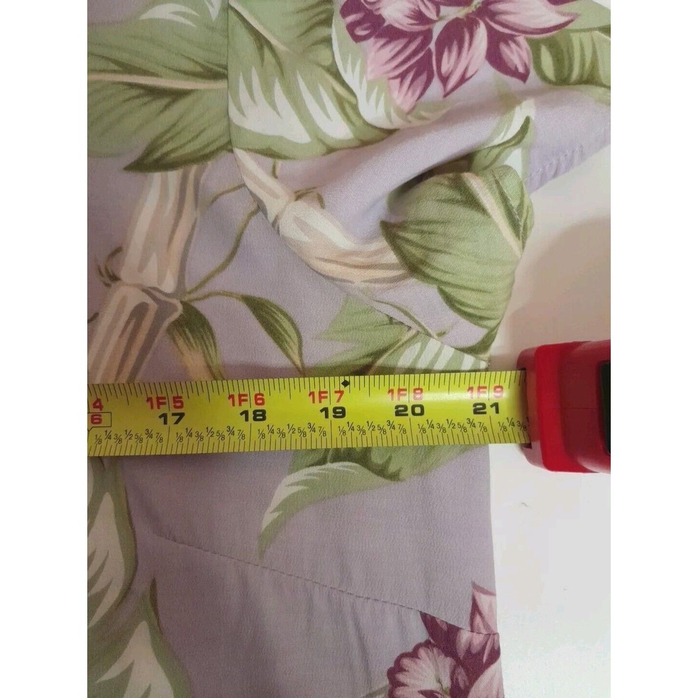 VTG Kaua'iana Hawaii Dress Sz M Tropical Floral Hibiscus Print Lavender Green - Picture 6 of 9